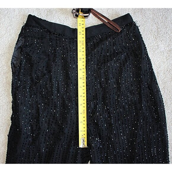 Vintage Glam Rock Beaded (Sequin) Silk Channel Pants - David Bowie Style, M - Picture 10 of 12